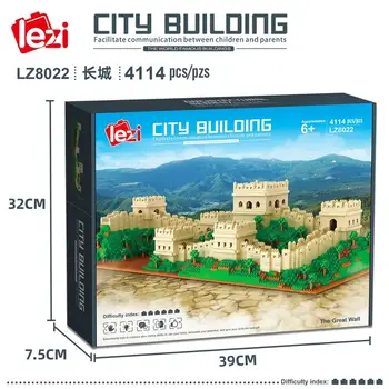 4114pcs+ Den Store Mur byggesten Kinesiske Berømte Arkitektur, Micro Mursten 3D-Model Gader Legetøj Til Børn LZ8022