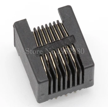 20PCS/MASSE RJ12/RJ11 Netværk Socket 8P8C PCB, der er Monteret Stik, Sort 8 Pins