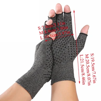 Sport Non-slip Halv Finger Fingerløse Design Terapi Sundhedspleje Kompression Handsker Anti Gigt Mænd Kvinder Handsker 1 Par