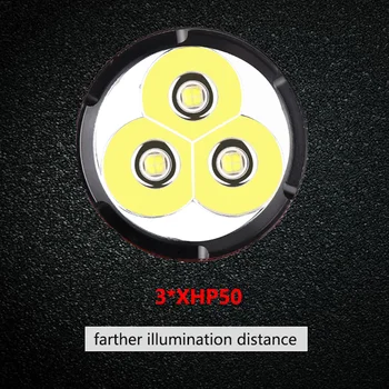 5000LM Ultra Kraftig 3*XHP50 XLamp LED Lommelygte Lyse Fakkel Genopladelige Camping Lanternas Vandtæt Med 18650 26650