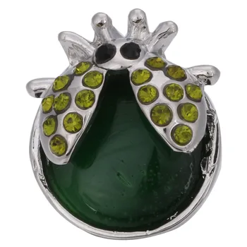 10stk/masse Nye Ankomst Crystal Insekt ladybird Metal Snap-Knap Passer 18mm 20mm Snap Armbånd, Armringe Kvinder DIY Snaps Smykker