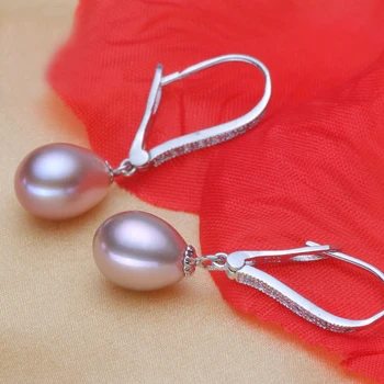 YIKALAISI 2017 mode naturlige ferskvands-8-9mm perle smykker lange øreringe af 925 sterling sølv smykker til kvinder gaver