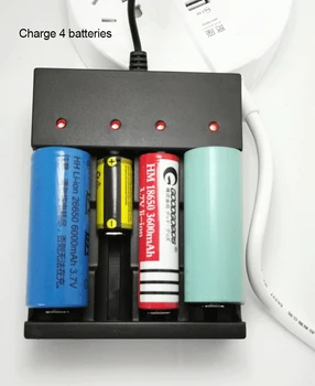 PUJIMAX 18650 batteri oplader LED 4slots Smart opladning 26650 21700 14500 26500 22650 26700 Li-ion Genopladeligt Batteri-oplader