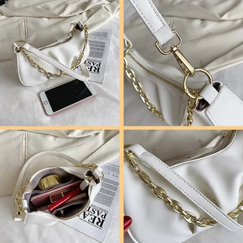 Kæden Crossbody For Kvinder 2021 Nye Brand Luksus Mode Baguette Underarm Taske Og Design Skulder Tasker Dame Håndtaske