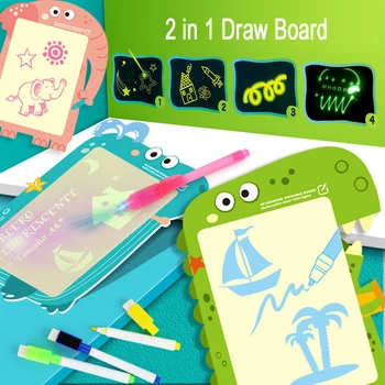 A3 LED Lysende tegnebrættet Graffiti Børn Doodle Tegning Tablet Magic Tegne med Lys Sjovt og Lærerigt Legetøj Kids Gave