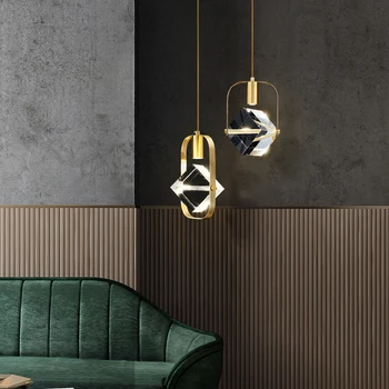 Moderne Krystal Geometriske Design Pendel For Dinning Hanglamp AC110V 220V Guld Gangen Belysning i Hjemmet