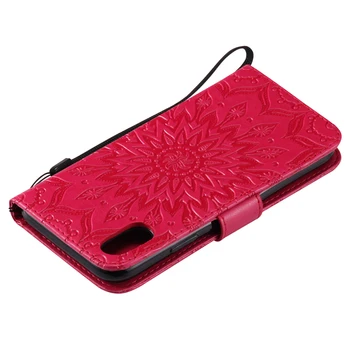 Telefonen Læder Solsikke Flip Wallet Blød Silikone Case Cover Shell Etui til iPhone 5 5S SE 6 6S 7 8 Plus X XS til iPod Touch 5 6