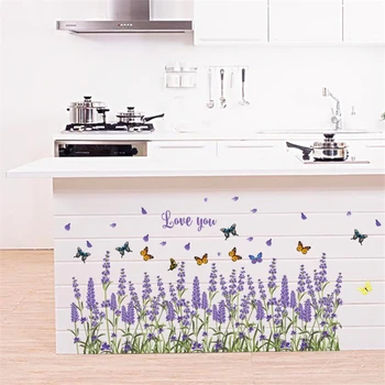 Lavendel Wall sticker baseboard veranda køkken badeværelse soveværelse stue baggrund dekorative applikationer Vandtæt plakat