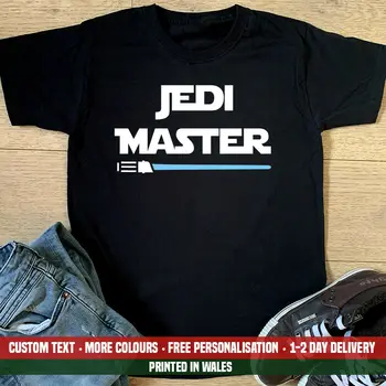 Jedi Master T-Shirts Stjernede Far Far Krige Fars Dag Gave Sæt Søn Bedstefar Jedi