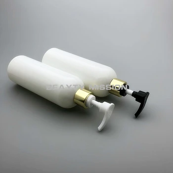 SKØNHED MISSION 300ml 20pcs/masse hvide guld krave lotion pumpe shampoo flaske containere i forbindelse med kosmetiske midler emballage tom pet-flaske