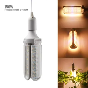 Full Spectrum 150W LED vækst Lys E27 Pære Lampe 360° lyser Phytolamp Til Indendørs Drivhus Plante, Blomst Vegs Frø Telt Box