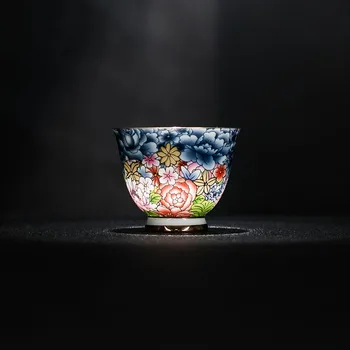 Keramiske tekopper, kinesiske tekop bule og hvid te kop