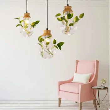 Moderne Pastoral Design Plante vedhæng lys enkle spise stue undersøgelse cafe art decor glas hanglamp