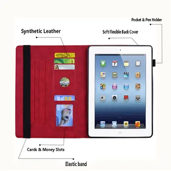 Smart Folio Case til Apple iPad Pro 12.9 12 9 2020 3D Blomst Præget Tablet Cover til iPad Pro 12.9 2020 med Kort Slots