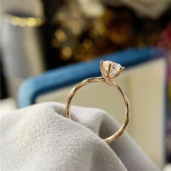 1 Carat 925 Solid Silver Bryllup Band Ring Twisted Vine Steg Guld Cz Diamant Ringe Elskere Gave til Kvinder Fine Smykker R399
