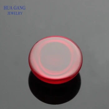 5# Røde Sten Korund Syntetiske Perler Runde Form Cabochonslebet Cut Flad Bund Perler Til Smykker 1.5-20mm Gratis Fragt