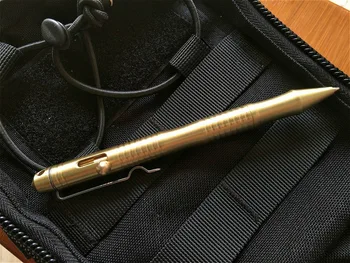1PC Bærbare Messing Taktiske Bolt Kobber Pen selvforsvar Metal Signatur Skrive Pen Brudt Vinduet EDC Multifunktions Værktøj