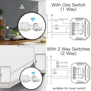 MoesHouse Tuya ZigBee3.0 Smart Light Switch-Modul, der Kræves APP Fjernbetjening Arbejde med Alexa Stemme Automation Moduler