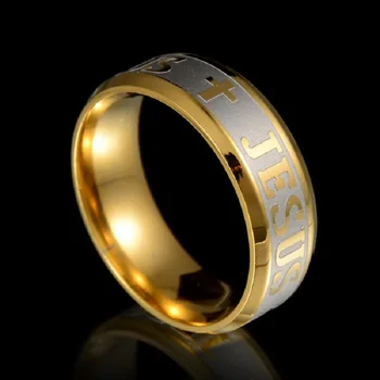 Helt Nye 20PCs finger Ring mandlige kvindelige klassisk luksus Jesus Kors-Mænd-kvinder, der har stor Top Guld PL Rustfrit Stål mærke Smykker