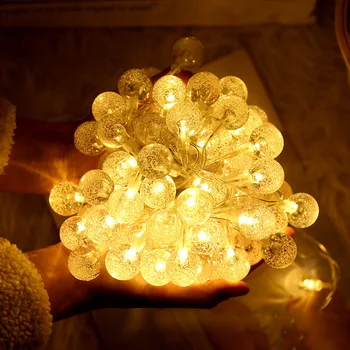 LED String lys med Gypsophila bubble ball Ferie belysning Fe Garland Batteri Indendørs Til Jul Wedding Party Decors