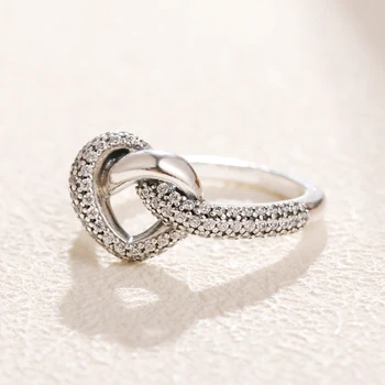 Danturn Nye 925 Sterling Sølv Ring med Knyttede Hjerte Ringe Originale Mærke 925 Sølv Europa-Ring Kvinder DIY Smykker at Gøre Gave