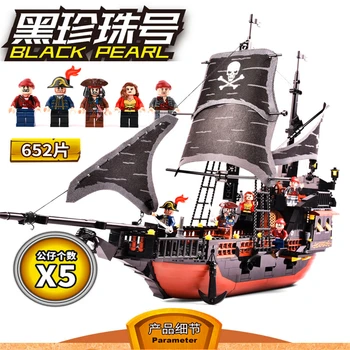 The Black Pearl Gudi 652Pcs Pirater Skib I Caribien store Modeller Mursten byggesten Legetøj Gave Kompatibel Playmobil
