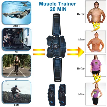 Abdominal Muskel Træner EMS Fitness Træning Gear Muskel Exerciser Stimulator Bælte Mave, Arm, Ben Massage USB Opkrævet