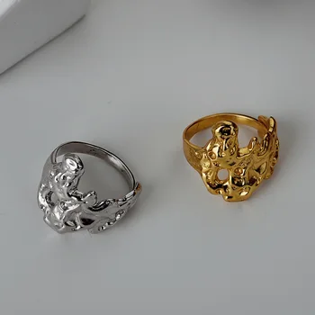 Silvology 925 Sterling Sølv Uregelmæssige Bump Tekstur Ringe Unikke Design fransk Stil Åbne Ringe til Kvinder Fashionable Smykker