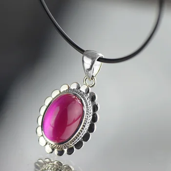 Rigtig Ren 925 Silver Ruby Vedhæng Til Kvinder Naturlig Gemstone Personlig Elegant Vedhæng Smykker At Gøre For Sved Kæde