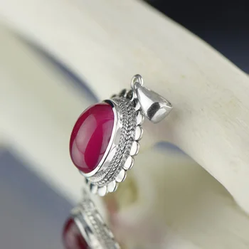 Rigtig Ren 925 Silver Ruby Vedhæng Til Kvinder Naturlig Gemstone Personlig Elegant Vedhæng Smykker At Gøre For Sved Kæde