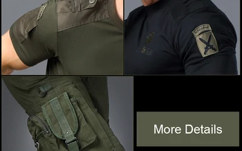 T-Shirt Militære Stil Taktiske T-shirt til Mænd Fragt Uniform kortærmede Tee Mandlige Tshirt Tøj Black Army Grøn T-Shirt til Mænd