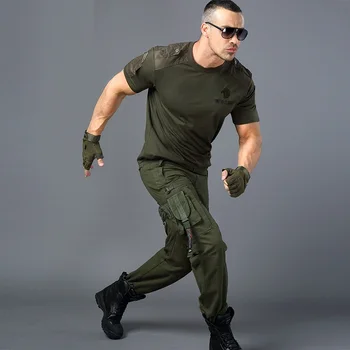 T-Shirt Militære Stil Taktiske T-shirt til Mænd Fragt Uniform kortærmede Tee Mandlige Tshirt Tøj Black Army Grøn T-Shirt til Mænd