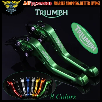 8 Farver Til Triumph BONNEVILLE T120 2016 Grønne CNC Aluminium Justerbar 2 finger Kort Motorcykel Bremse, Kobling Greb