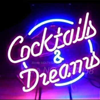 Cocktails og Drømme Neon Tegn Neon Lys Tegn glasrør Håndværk Øl Bar Pub Lampe Neon Pærer opholdsrum Tegn 17x14 tommer