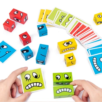Børn, Træ-Udtryk Forvirret Magic Cube byggesten Montessori Pædagogisk Legetøj Logisk Tænkning Forældre-barn-Gave