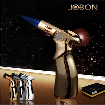 Jobon gas oppustelige lettere metal cigarettænder personlighed og kreative stærk direkte blue flame lettere