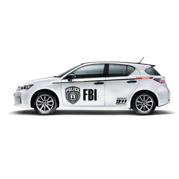 Et Sæt Sort FBI 911 RS TIERRA Decals Luksus Bil Organ Side Taljen Linje PVC Klistermærker Sports Racing Decals