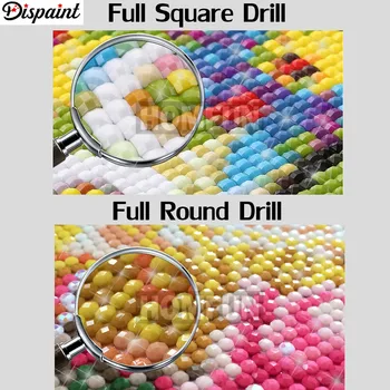 Dispaint 5pcs Fuld Square/Runde Bor 5D DIY Diamant Maleri 