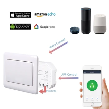 Wifi Smart Switch-Modul 220-240V 2300W Controller Timer lyskontakten stemmestyring Arbejde Med IFTTT Alexa, Google App Smart Liv