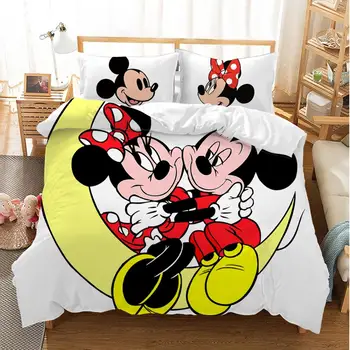 Mickey Mouse Strøelse Sæt Julegave Bløde boligtekstiler Soveværelse Twin-Dobbeltværelse med Queensize-King size Børn Par Studerende seng sæt
