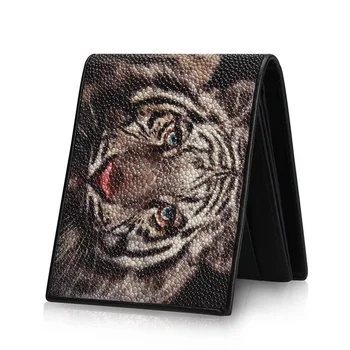 Unik Tiger Designer Ægte Real Stingray Hud Læder-Mandlige Lille Clutch Pung Mænds Korte Trifold-Wallet-Mand-Kort Holder