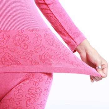 Blonder Termisk Undertøj Sexede Damer Tøj 2020 Vinter Problemfri Antibakteriel Varm Antyder Print-Long Johns Kvinder Formet Sæt
