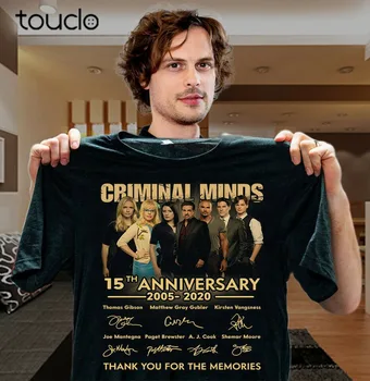 Criminal Minds 15 års Jubilæum 2005-2020 Signatur Tak Mænd Sort Tshirt