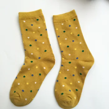 2020 efteråret og vinteren Ny polka dot farve polka dot kvinder er alt bomuld sokker, rør sokker 5 par/stk