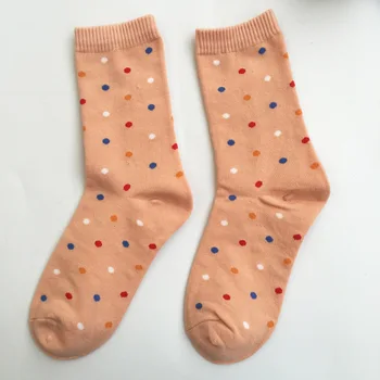 2020 efteråret og vinteren Ny polka dot farve polka dot kvinder er alt bomuld sokker, rør sokker 5 par/stk