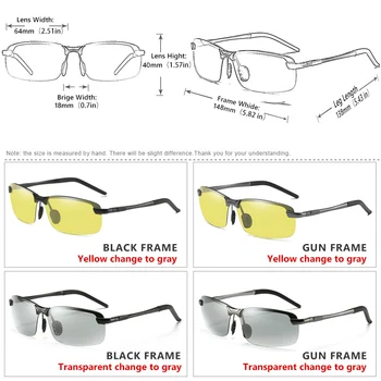 Intelligent Polariseret Fotokromisk Solbriller Dag Night Vision Goggles Driver Briller Mænd Kvinder Gul Linse Kørsel Briller