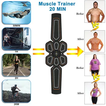EMS ABS Træner Mave Electro Stimulator Elektrostimulation USB Opkrævet Trænings-og Hjem Workout Fitness Muscle Tonings Bælter massage