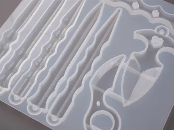 1=10stk silikone formen for nøgle-kæde, vedhæng UV-epoxy harpiks forme håndlavet værktøj DIY Smykker Gør at trykke på elevatorknappen for