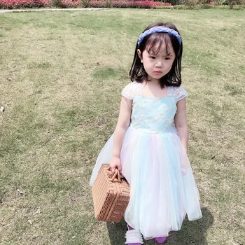2020 Ny koreansk Enkel Søde Hår Bånd Candy Farver til brudekjoler i Organza Væver Enkel Børn Hovedbøjle for Girl Fashion Hår Tilbehør