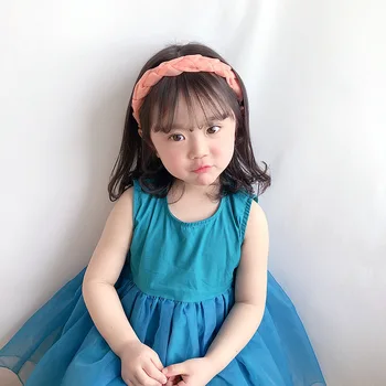 2020 Ny koreansk Enkel Søde Hår Bånd Candy Farver til brudekjoler i Organza Væver Enkel Børn Hovedbøjle for Girl Fashion Hår Tilbehør